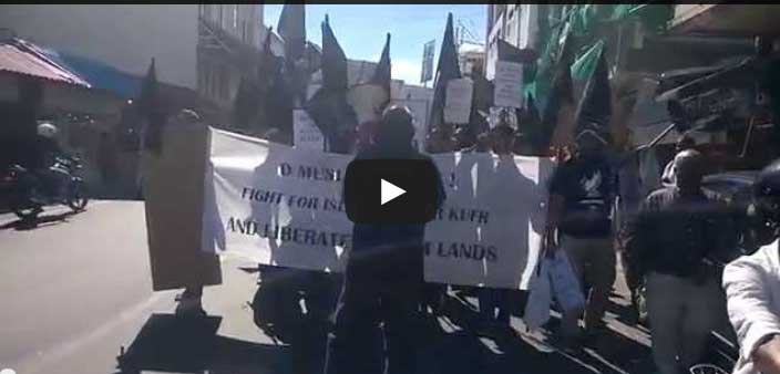 جزيرة موريتوش: مسيرة لشباب حزب التحرير للتنديد بعدوان كيان يهود على أهل غزة هاشم
